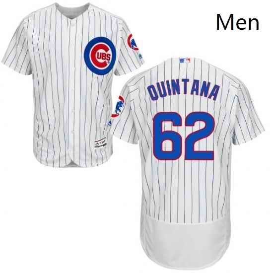 Mens Majestic Chicago Cubs 62 Jose Quintana White Home Flexbase Authentic Collection MLB Jersey